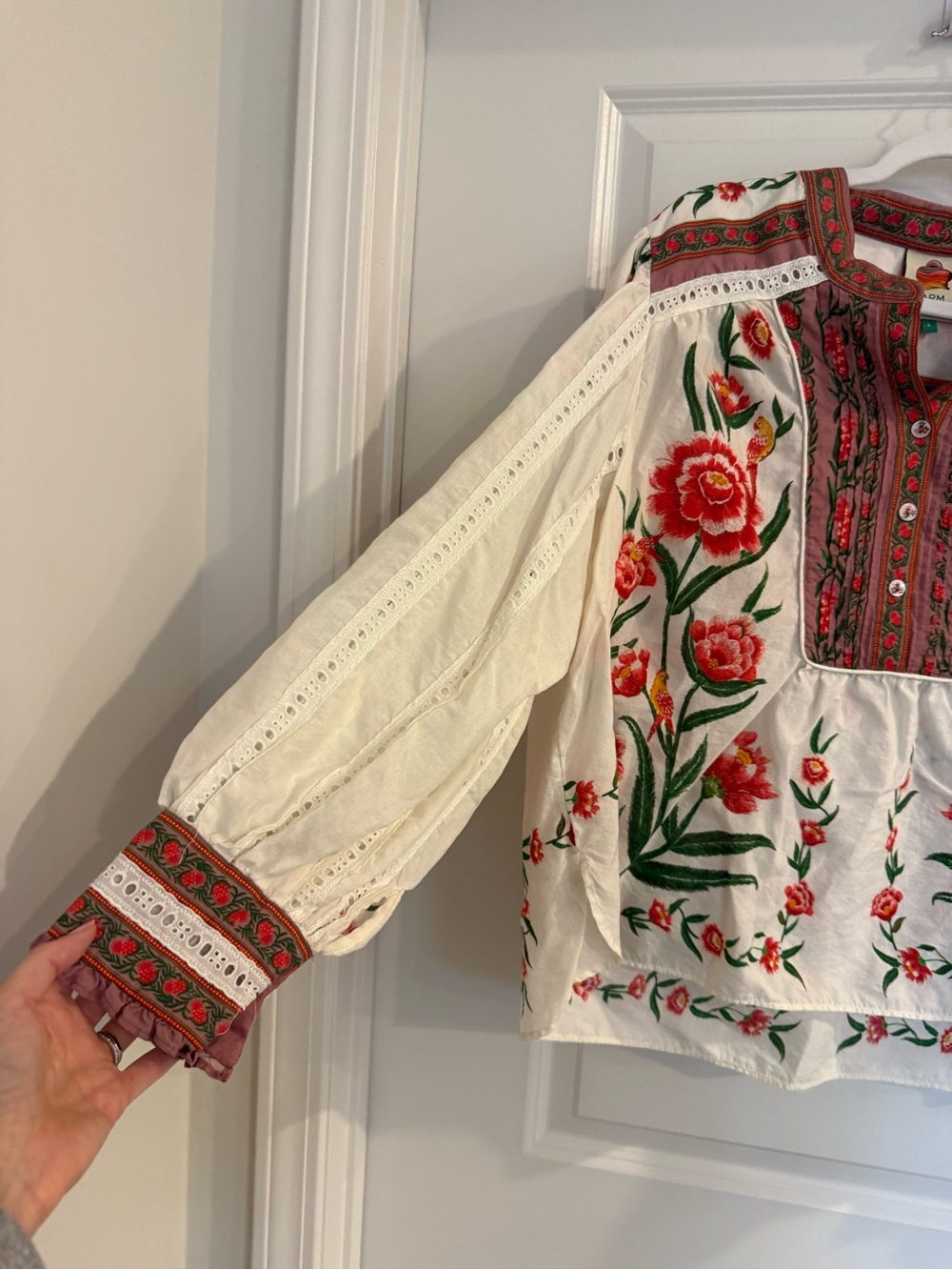 Farm Rio Anika Floral Embroidered Blouse - Picture 6 of 11